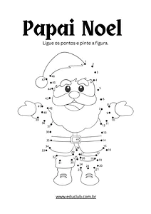 Papai Noel numerado para pintar