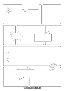 Quadrinhos em branco para criar história