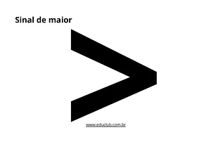 Sinal de maior e menor para imprimir