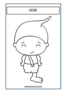 Desenho do Saci Pererê para colorir