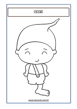 Desenho do Saci Pererê para colorir para Educação Infantil, 1º Ano, 2º Ano de Datas Comemorativas, Artes - Material educac...