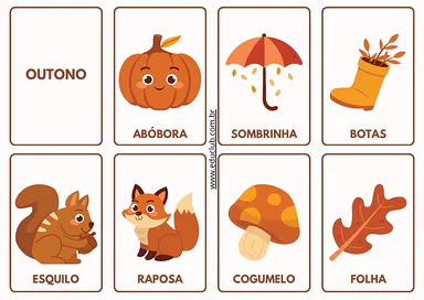 Jogo da memória do outono para imprimir para Educação Infantil, 1º Ano, 2º Ano de Datas Comemorativas, Jogos Educativos - ...