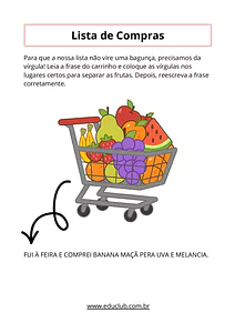 Atividades sobre uso da vírgula para 4º ano