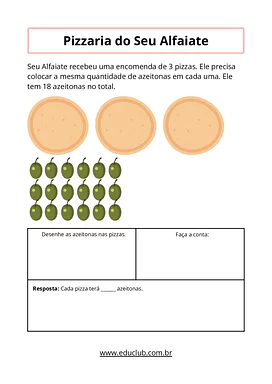 Atividades sobre divisão para 3º ano fundamental para 3º Ano de Matemática - Material educacional