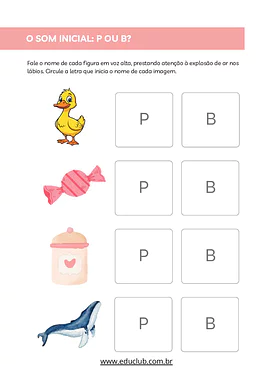 Atividades de correspondência Fonema-Grafema para Educação Infantil, 1º Ano, 2º Ano de Português - Material educacional