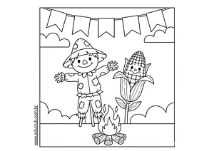 Atividade de festa junina para Educação Infantil para colorir