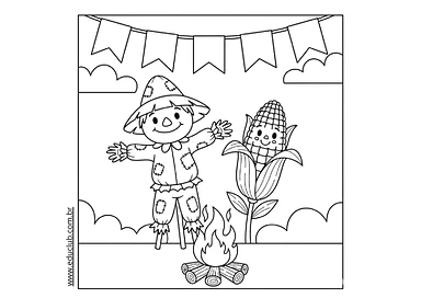 Atividade de festa junina para Educação Infantil para colorir para Educação Infantil de Datas Comemorativas, Artes - Mater...