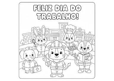 Atividade do Dia do Trabalho para colorir para Educação Infantil para Educação Infantil de Educação Emocional, Datas Comem...