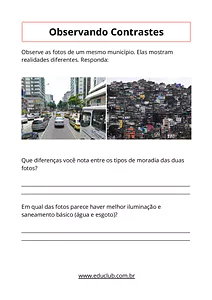 Atividades de geografia sobre desigualdade social para 4º e 5º ano com gabarito