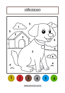 Atividade com números para colorir Educação Infantil