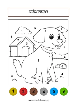 Atividade com números para colorir Educação Infantil para Educação Infantil de Matemática - Material educacional