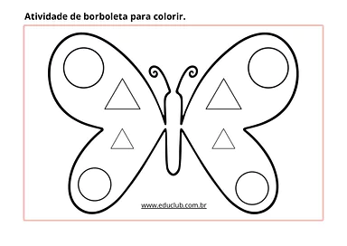 Atividade de borboleta para colorir Educação Infantil para Educação Infantil de Artes - Material educacional