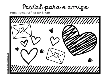 Atividade de escrever um postal para um amigo para 1º Ano, 2º Ano, 3º Ano de Educação Emocional, Português - Material educ...