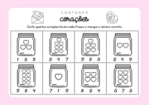 Atividade de corações para imprimir
