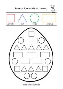 Atividade de Geometria Formas Escondidas no Desenho de Páscoa
