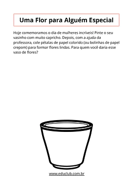 Atividade do Dia da Mulher para Educação Infantil para Educação Infantil de Educação Emocional, Datas Comemorativas, Artes...