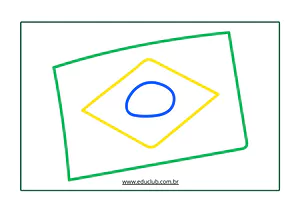 Bandeira do Brasil para colorir para Ensino Fundamental