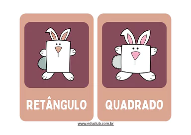 Cartões das formas geométricas do coelho da Páscoa para imprimir para Educação Infantil, 1º Ano de Geometria, Matemática, ...