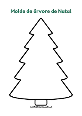 Molde de árvore de Natal para imprimir para Educação Infantil, 1º Ano, 2º Ano, 3º Ano de Datas Comemorativas, Artes - Mate...