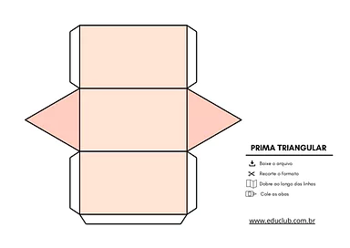 Prisma de base triangular para imprimir para 3º Ano, 4º Ano, 5º Ano de Geometria, Matemática - Material educacional