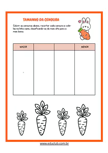 Atividade para classificar por tamanho do maior ao menor