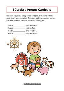 Atividade sobre a bússola e os pontos cardeais