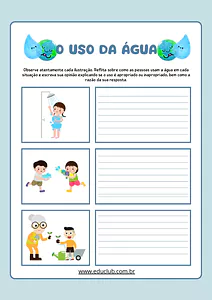 Atividade sobre a importância da água para 2º ano