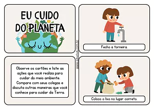 Atividade sobre cuidados com o planeta Terra e o medio ambiente