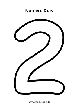 Número dois vazado para imprimir para Educação Infantil, 1º Ano de Matemática - Material educacional