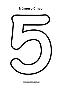 Número cinco vazado para imprimir