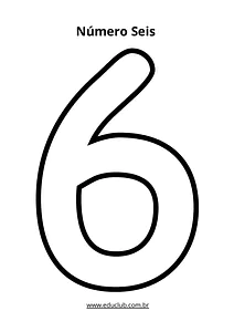 Número seis vazado para imprimir