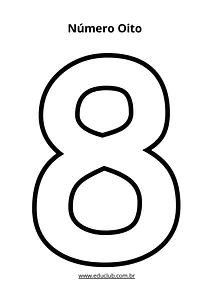 Número oito vazado para imprimir