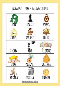 Palavras com X para trabalhar na alfabetização