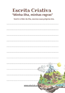 Atividade de escrita criativa sobre elaboração de regras para 3º Ano, 4º Ano, 5º Ano de Português - Material educacional