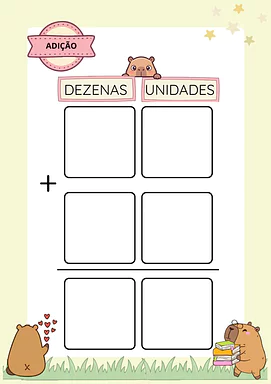 Tabela de adição sem reserva para imprimir para 1º Ano, 2º Ano, 3º Ano, 4º Ano de Matemática - Material educacional
