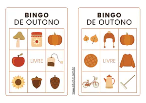 Bingo de outono para imprimir