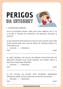 Atividades sobre os perigos da internet