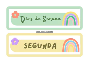 Etiquetas dos dias da semana