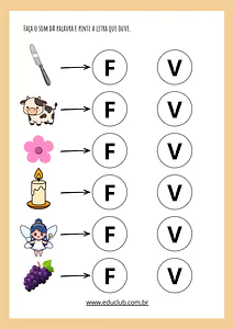 Atividades das palavras com F e V