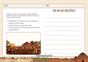 Atividade sobre o Neolítico para imprimir