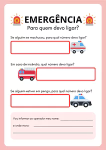 Atividade sobre chamado de emergência para anos iniciais