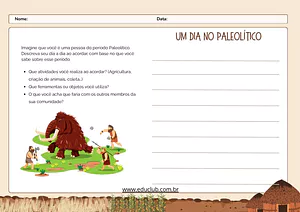 Atividade sobre o Paleolítico para imprimir
