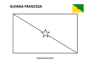 Bandeira da Guiana Francesa para colorir