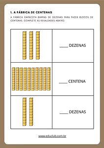 Atividades sobre dezenas e centenas exatas