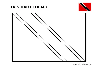 Bandeira de Trinidade e Tobago para colorir para Educação Infantil, 1º Ano, 2º Ano, 3º Ano, 4º Ano, 5º Ano de Geografia - ...