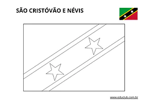 Bandeira de São Cristóvão e Névis para colorir