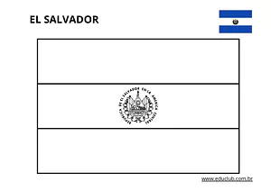 Bandeira de El Salvador para colorir