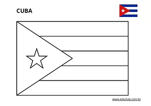 Bandeira de Cuba para color