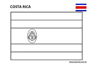 Bandeira da Costa Rica para colorir
