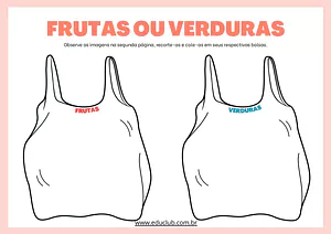 Atividades de frutas e verduras Educação Infantil